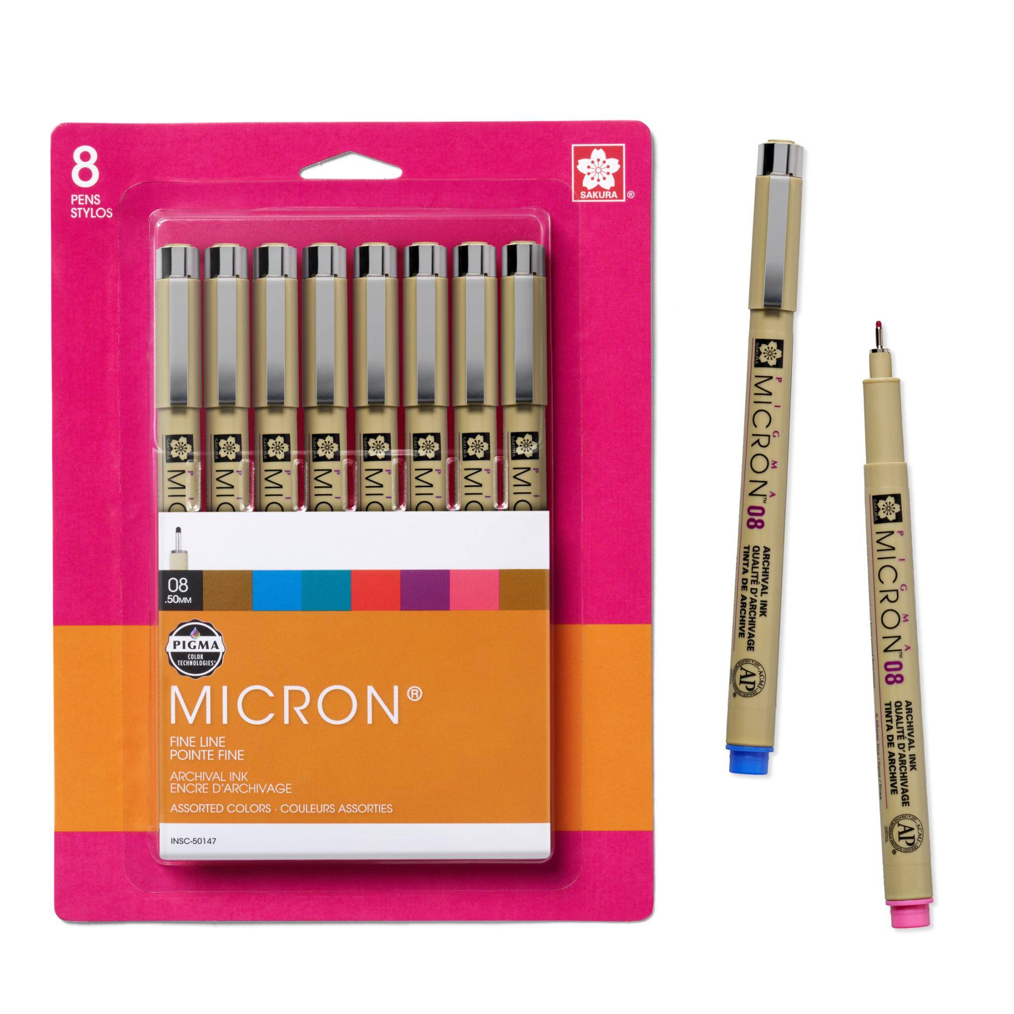 8 PENS STYLOS

SAKURA:
MI MI MI MI MIC WIC MIC 08 50MM PIGMA OLDER RECIOLORIES MICRON FINE LINE POINTE FINE ARCHIVAL NK ENCRE D'ARCHIVAGE ASSORTED COLORS COULEURS ASSORTIES INSC-50147

MIC
08 MICRN TINTA QUALIT ARCHIVAL DE D' ARCHIVE ARCHIVAGE INK AP

MICRON 08 TINTA QUALIT ARCHIVA DE D' ARCHIVE INK ARCHIVAGE AP