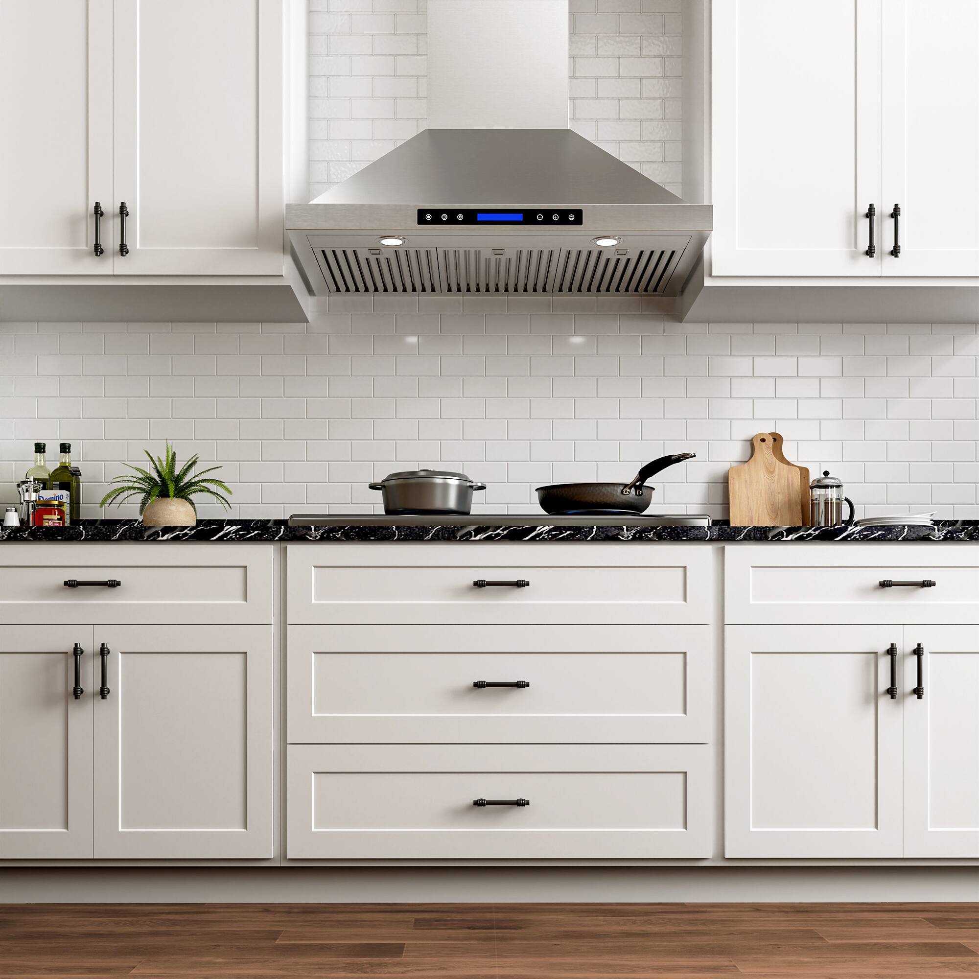 Alt View 1. Onefly - 36 inches - Convertible - Wall Mount Range Hood - Stainless Steel.