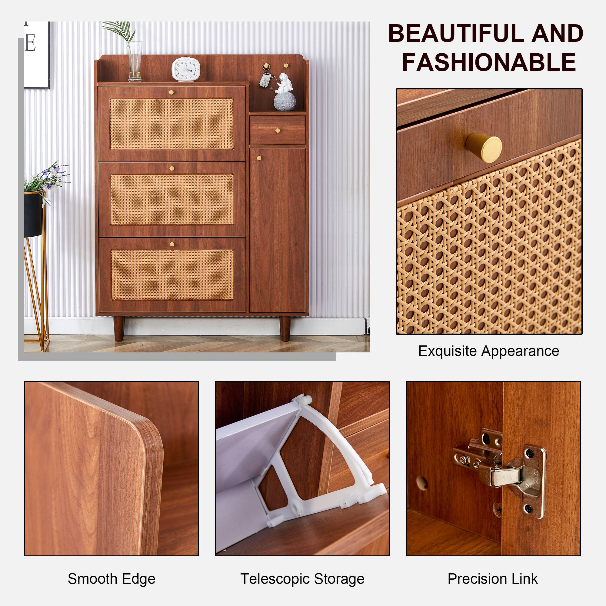 BEAUTIFUL AND FASHIONABLE

Exquisite Appearance

Smooth Edge

Telescopic Storage

Precision Link