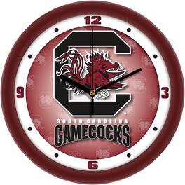 MpDirect - South Carolina Gamecocks 11.5'' Suntime Premium Glass Face Dimension Wall Clock - Multicolor