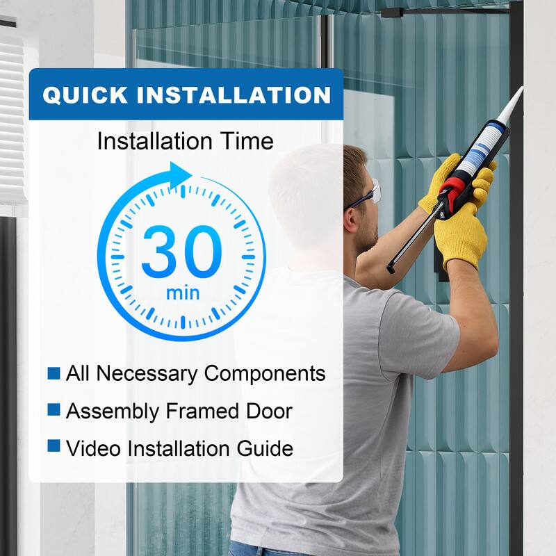 QUICK INSTALLATION  
Installation Time: 30 min  
- All Necessary Components  
- Assembly Framed Door  
- Video Installation Guide