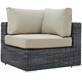 Summon Outdoor Patio Sunbrella® Corner by Modway - Canvas Antique Beige
