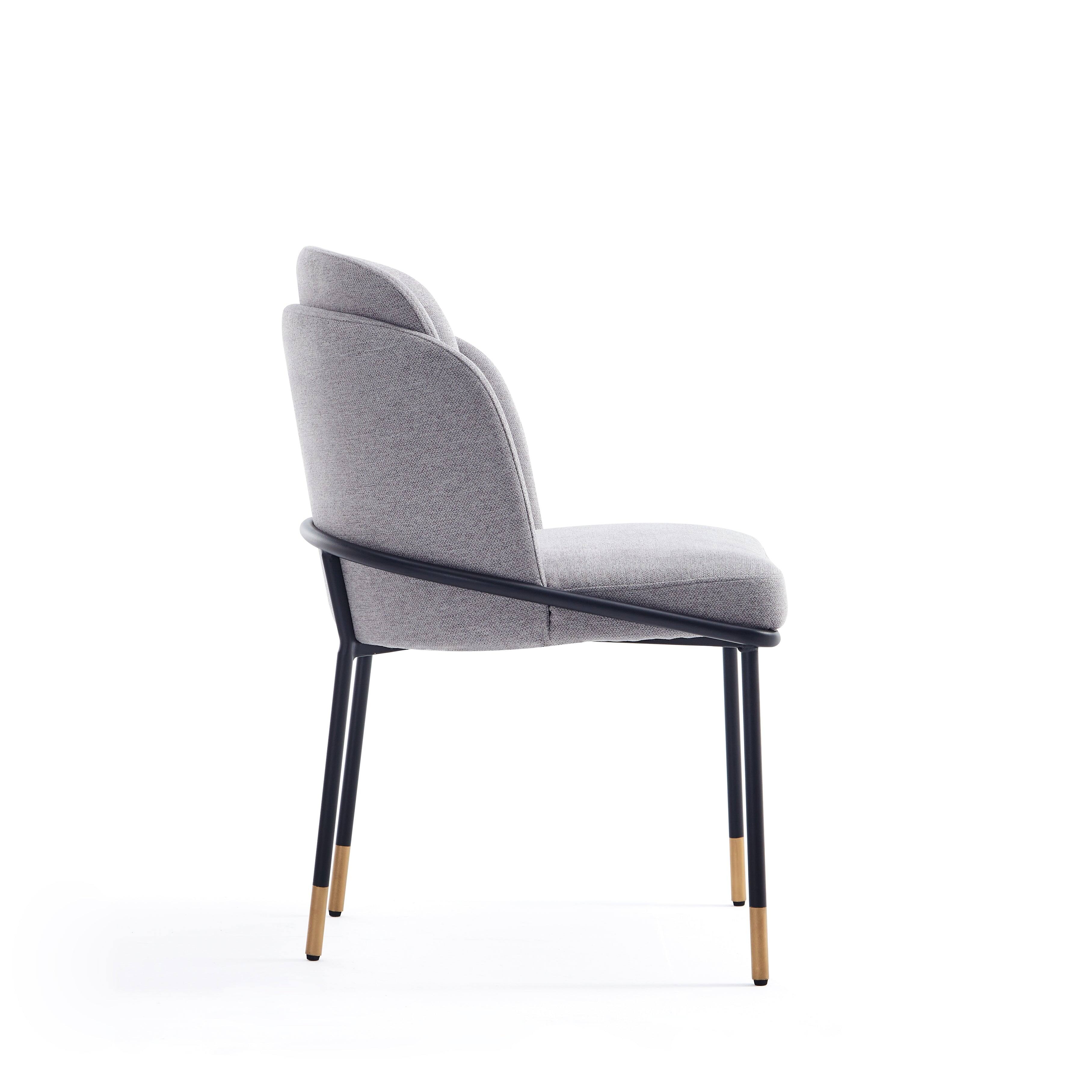 Alt View 1. Manhattan Comfort - Flor Modern Metal Twill Weave Dining Chair - Set of 2 - Gray.
