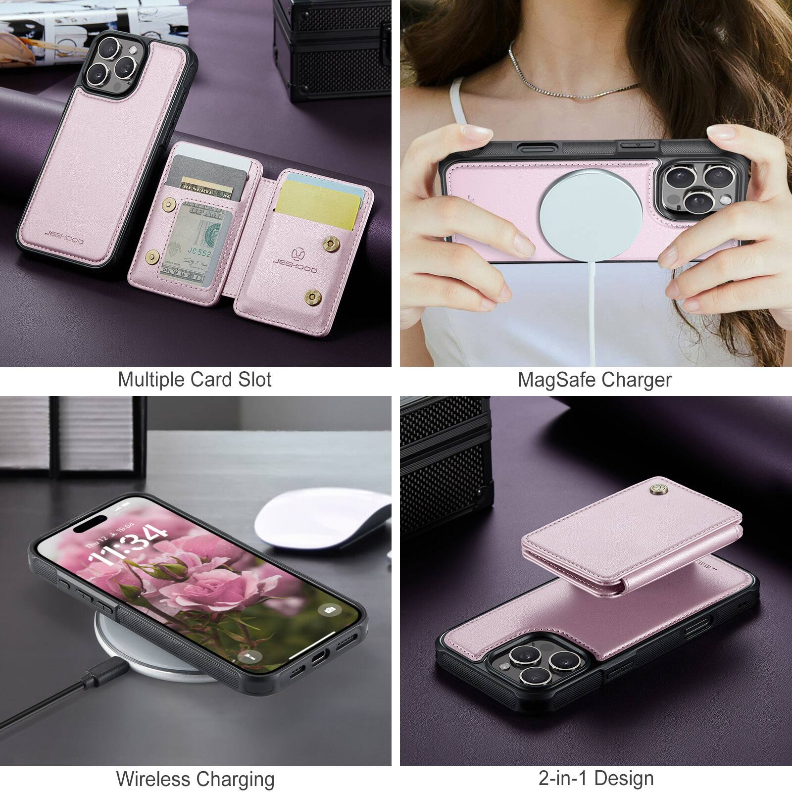 - COOHIEL BEN OES hV TN T JC552 JC IEH as U JESHOOD Multiple Card Slot MagSafe Charger - 104 17 11:34 Wireless Charging 2-in-1 Design