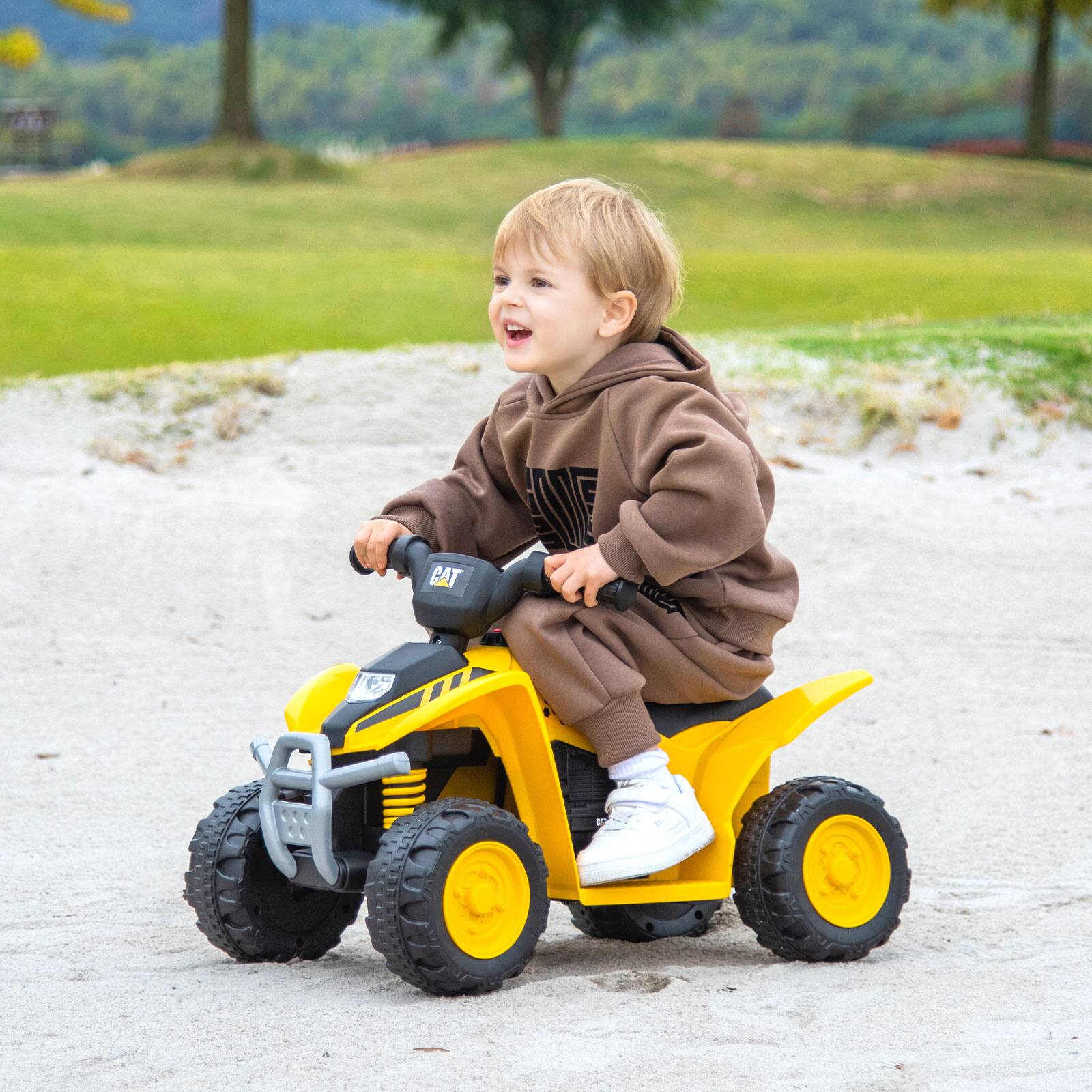 Alt View 1. Gymax - Gymax CAT Licensed Kids Ride on ATV w/ Horn Sound LED Headlight Foot Pedal - Yellow.