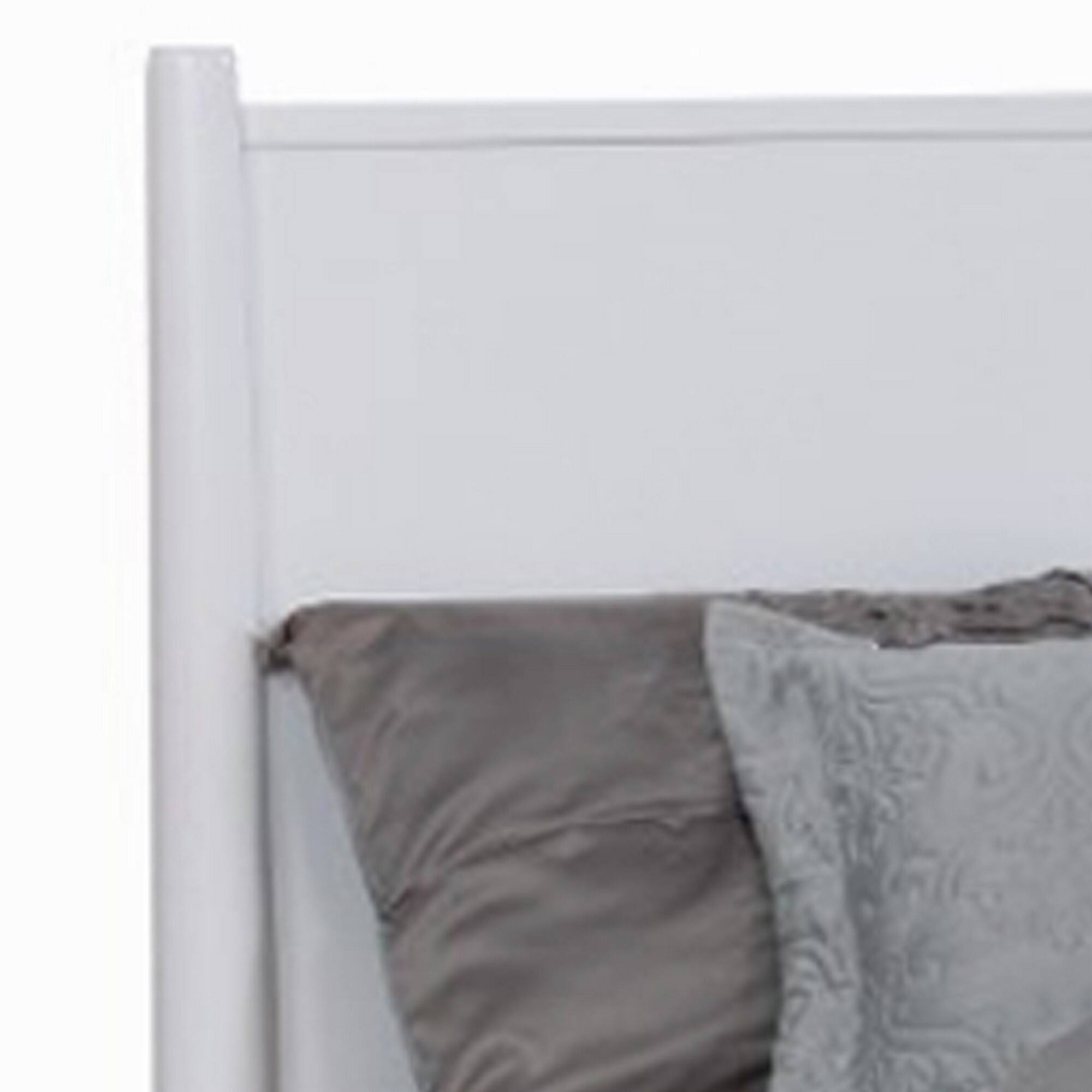 Alt View 3. Manhattan Lane - Wooden California King Size Bed with Panel Headboard, White - White.