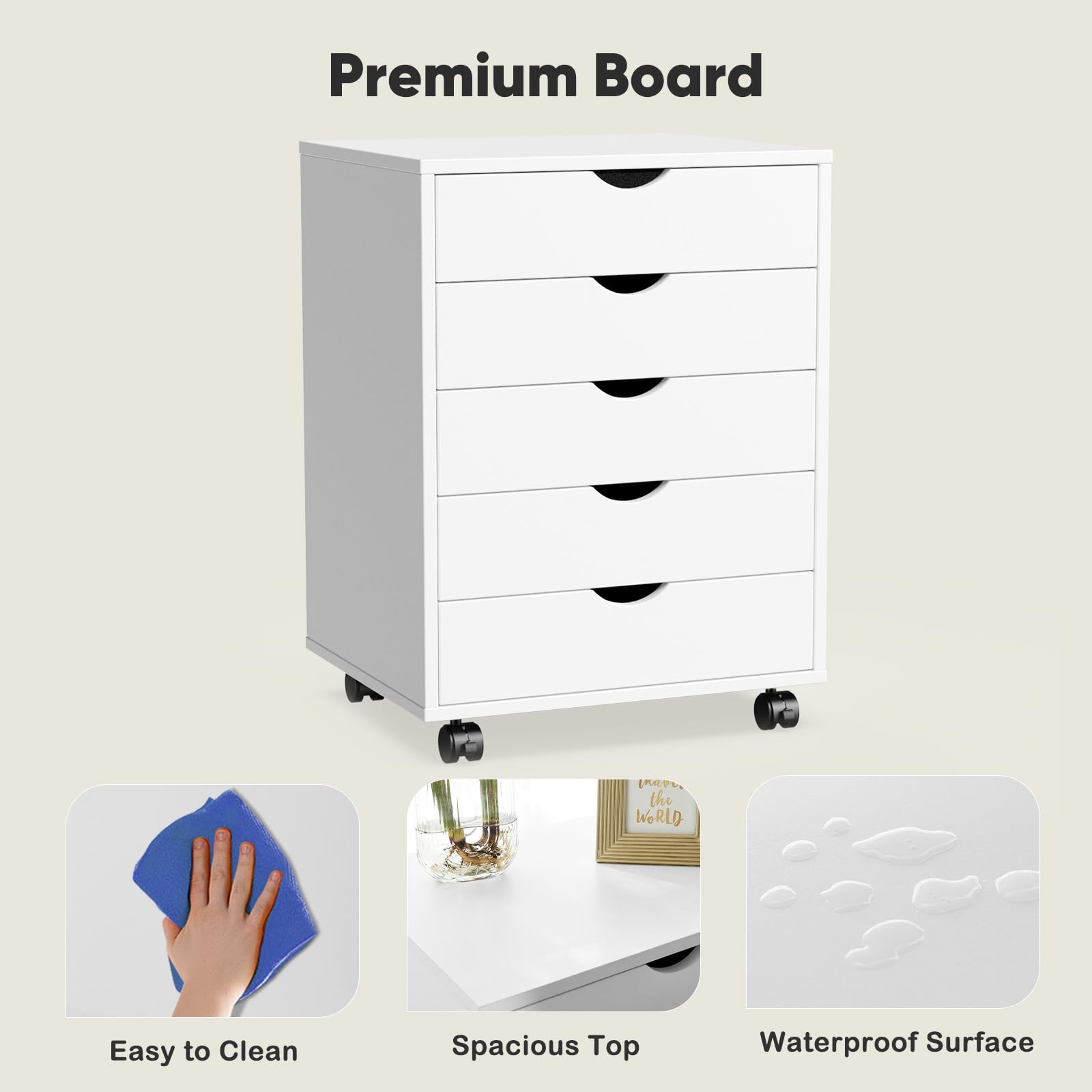 Premium Board

- Easy to Clean
- Spacious Top
- Waterproof Surface
