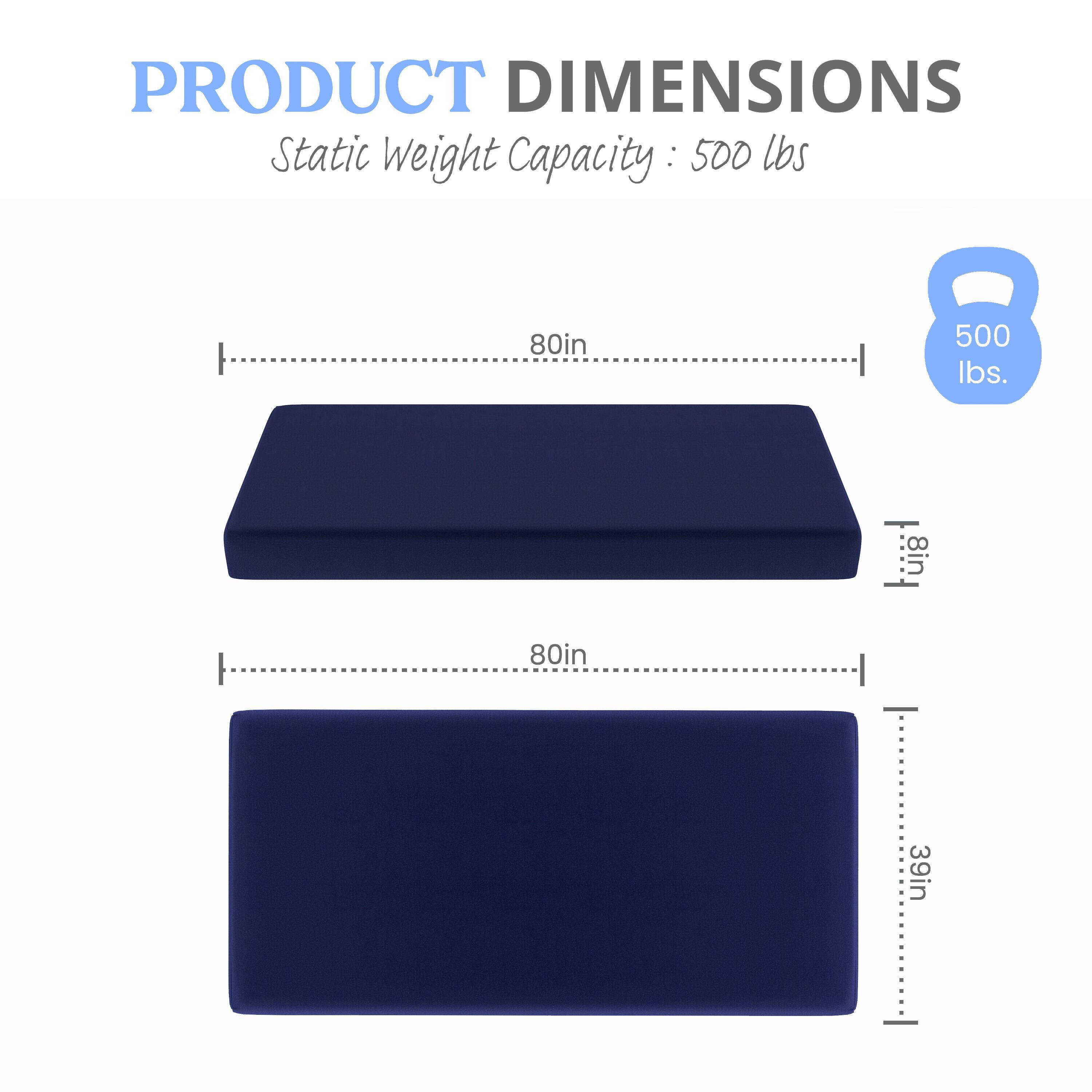 PRODUCT DIMENSIONS  
Static Weight Capacity: 500 lbs  
80in x 80in x 39in