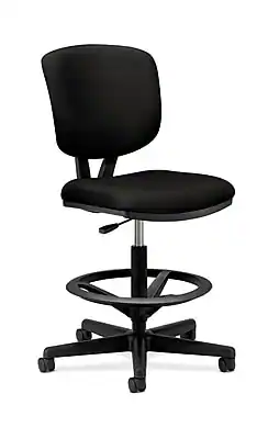 HON - Volt Armless Fabric Drafting Chair - Black