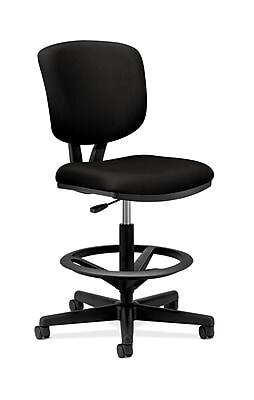 Front. HON - Volt Armless Fabric Drafting Chair - Black.