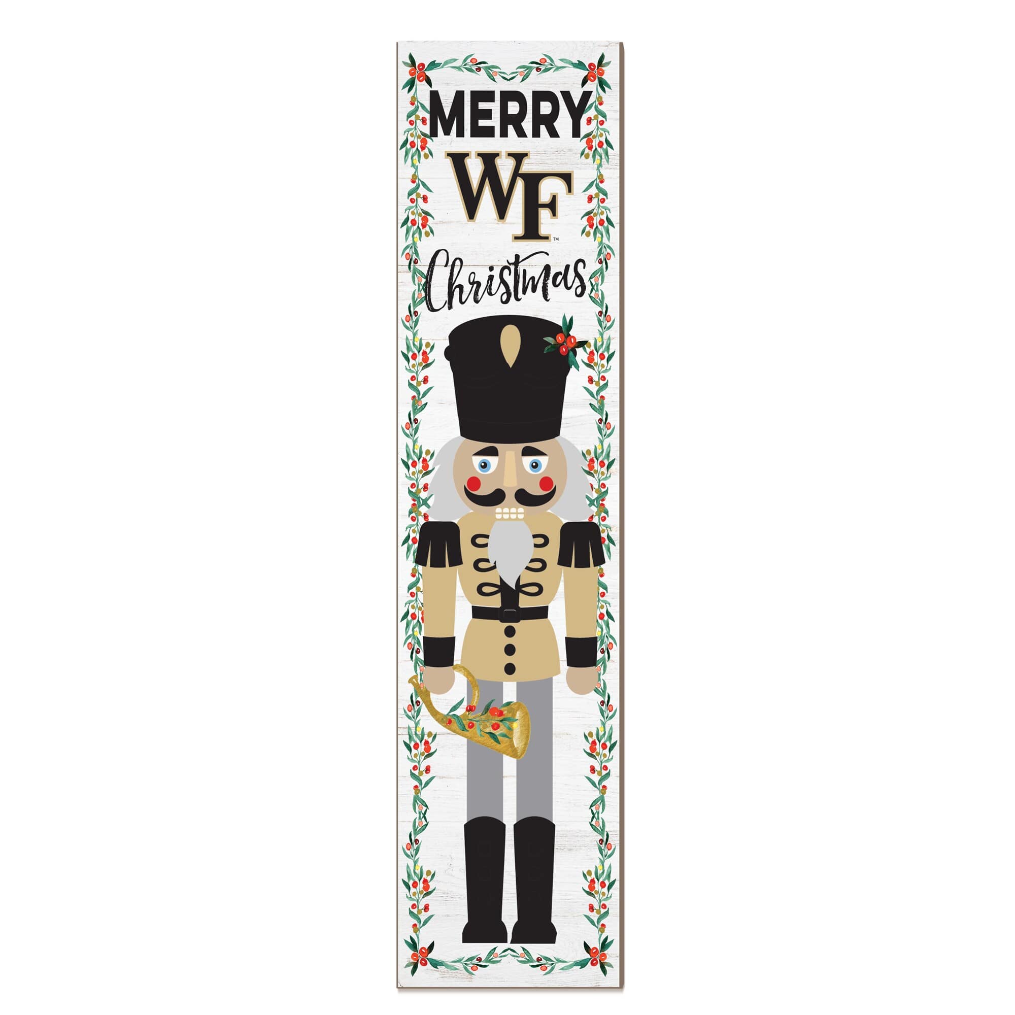 Jardine - Wake Forest Demon Deacons 11" x 46" Nutcracker Holiday Leaner Sign - White