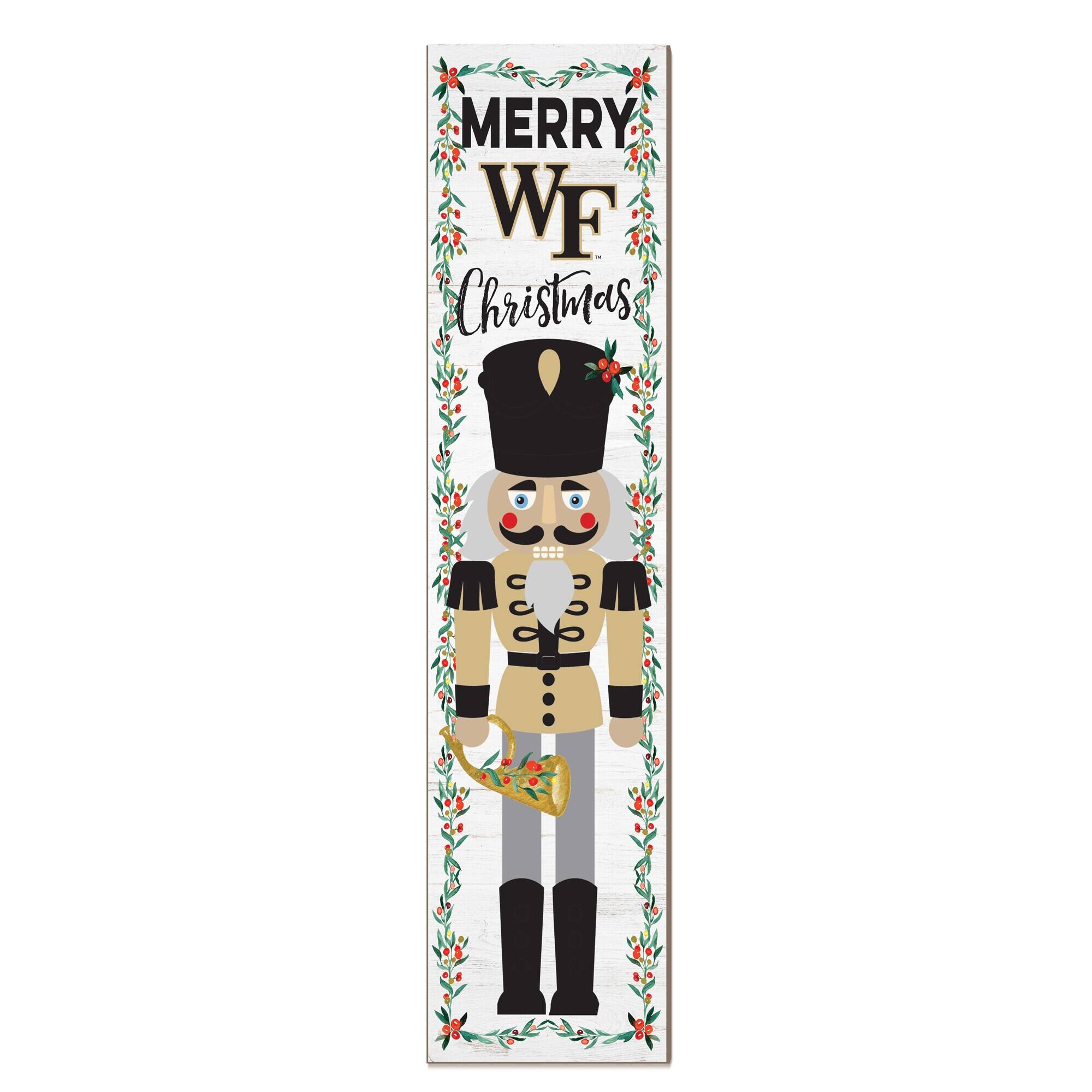 Jardine - Wake Forest Demon Deacons 11" x 46" Nutcracker Holiday Leaner Sign - White