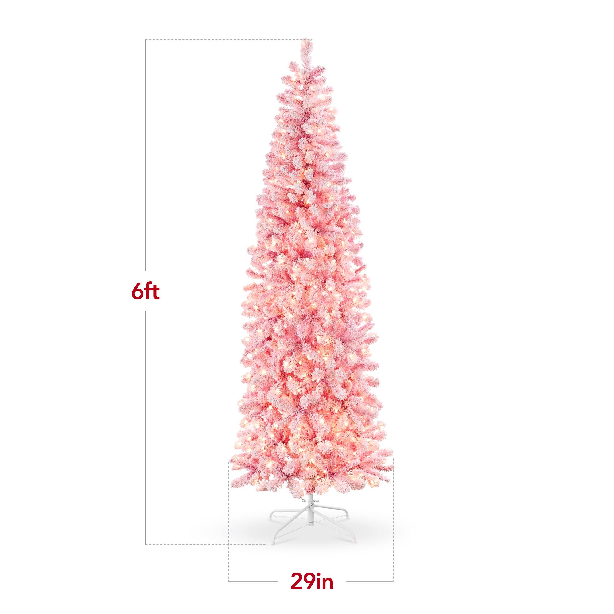The text on the image indicates the dimensions of the Christmas tree. The tree is 6 feet tall and has a base width of 29 inches.