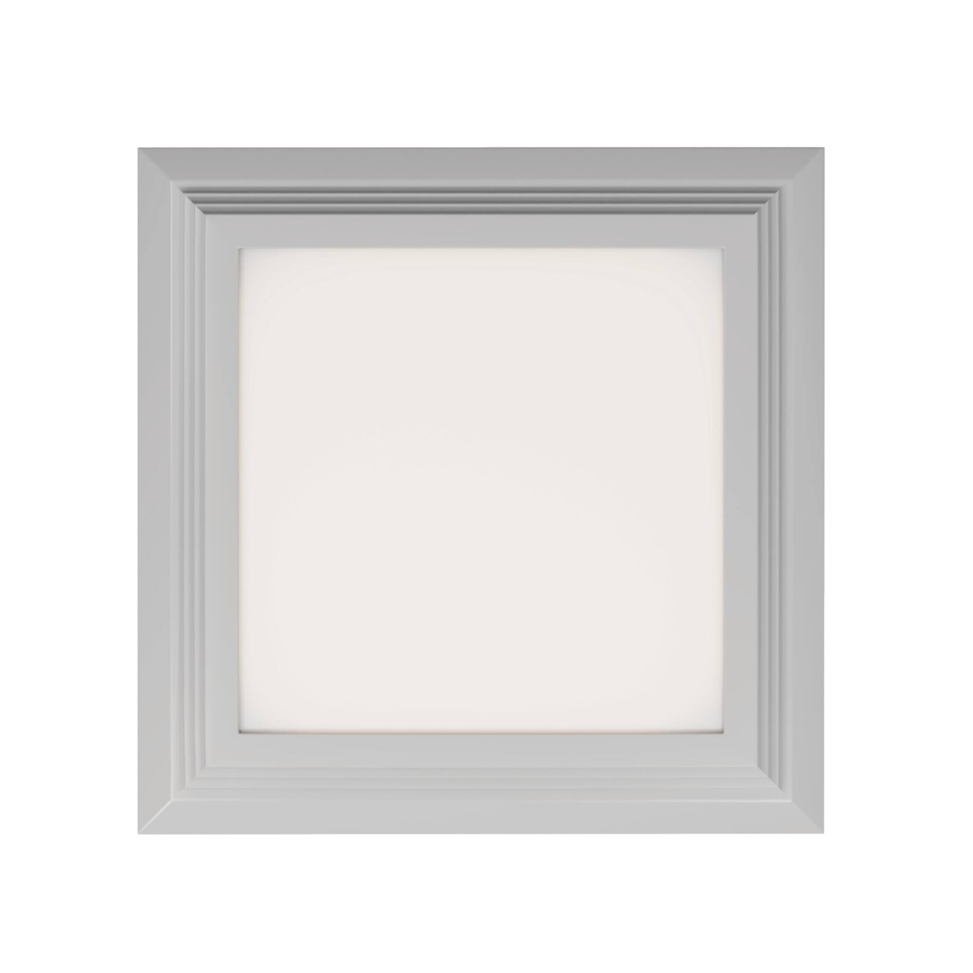 Alt View 1. Next Glow - Ultra Slim 5" LED Ceiling Light Fixture, 3000K Square, Dimmable Flush Mount Light - White.