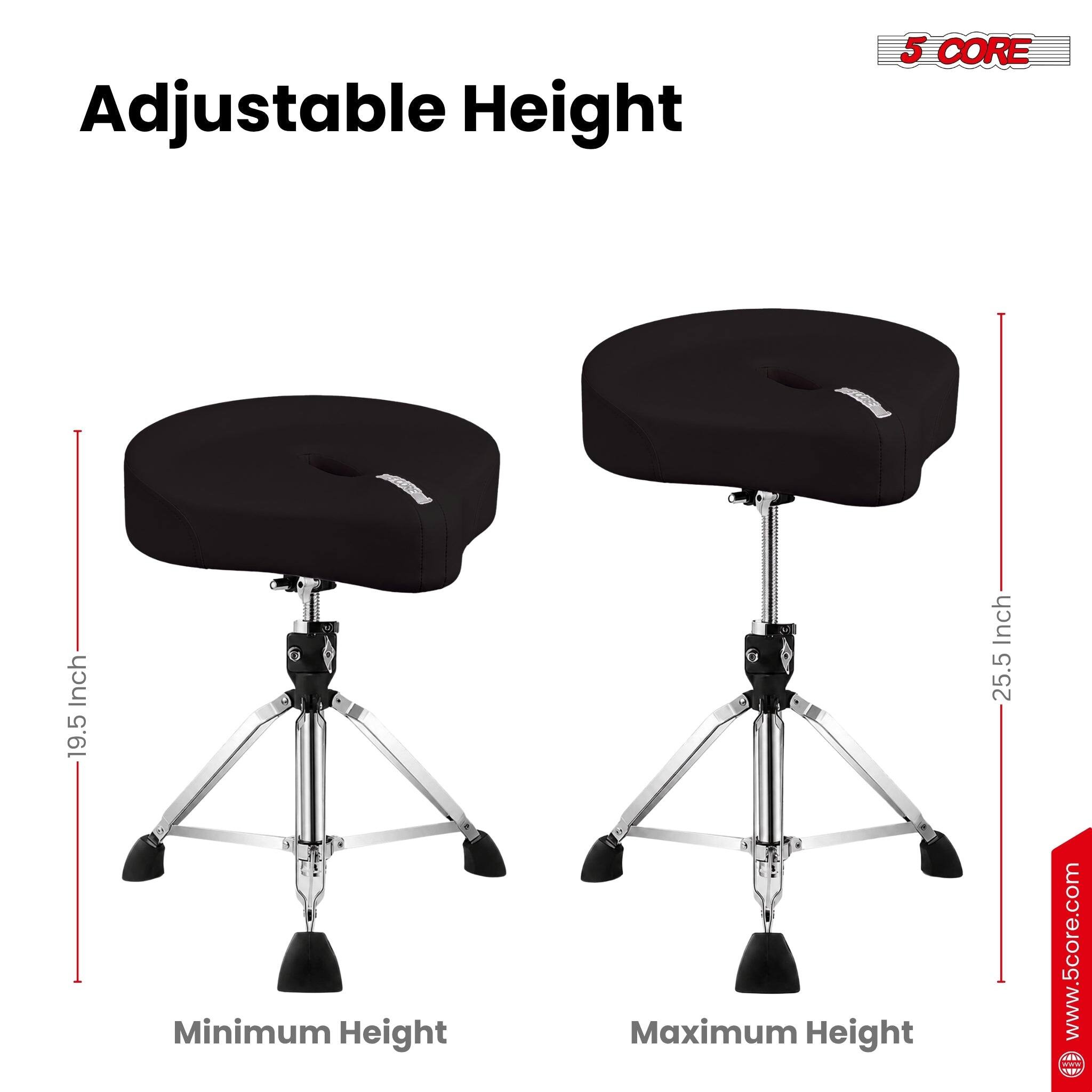 Adjustable Height  
5 CORE  
Minimum Height: 19.5 Inch  
Maximum Height: 25.5 Inch  
www.5core.com