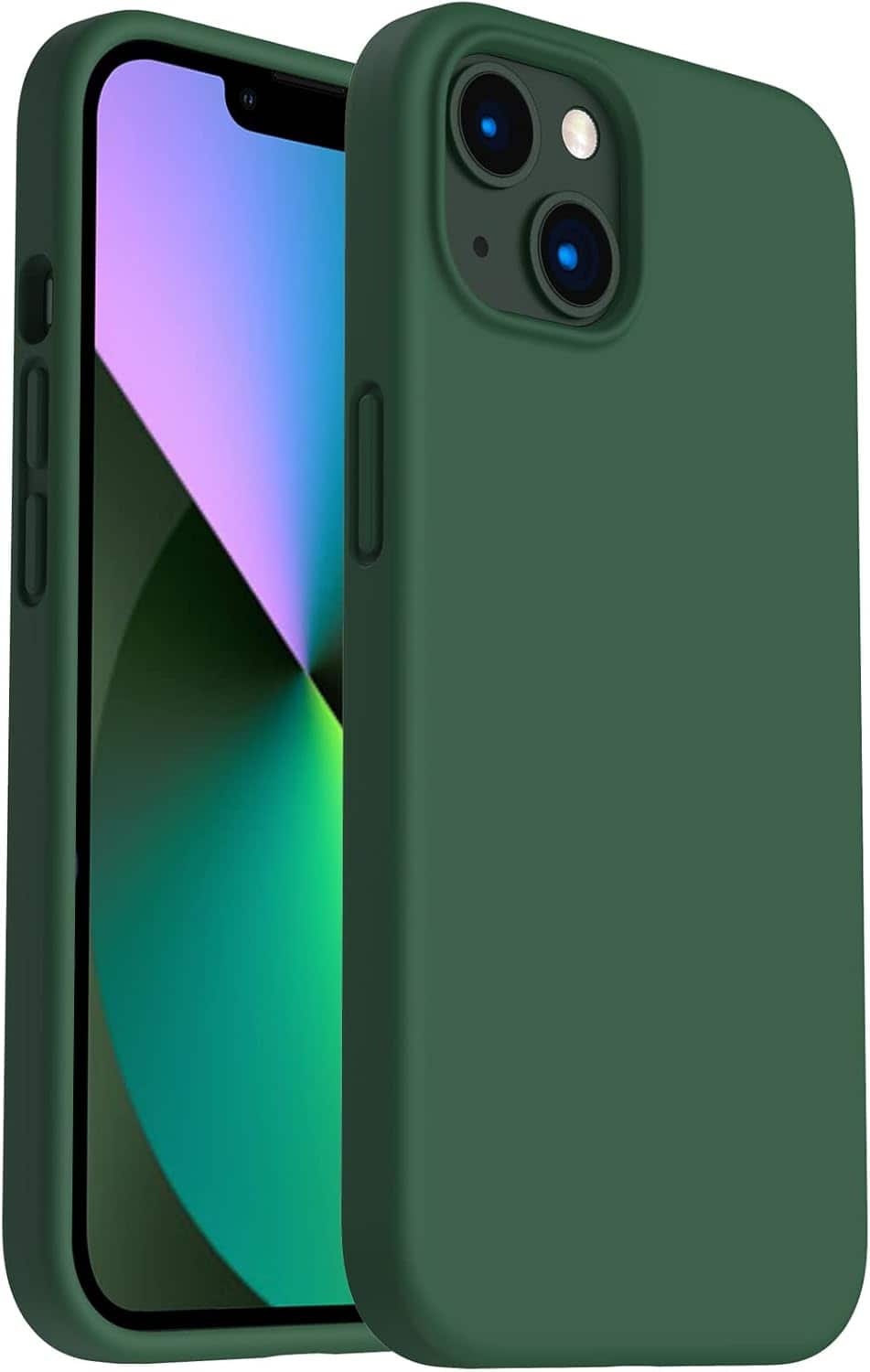 Front. Ornarto - ORNARTO Shockproof Liquid Silicone Designed for iPhone 13 Case Anti-Shock Cover Drop Protection 6.1inch-Clover - Clover.