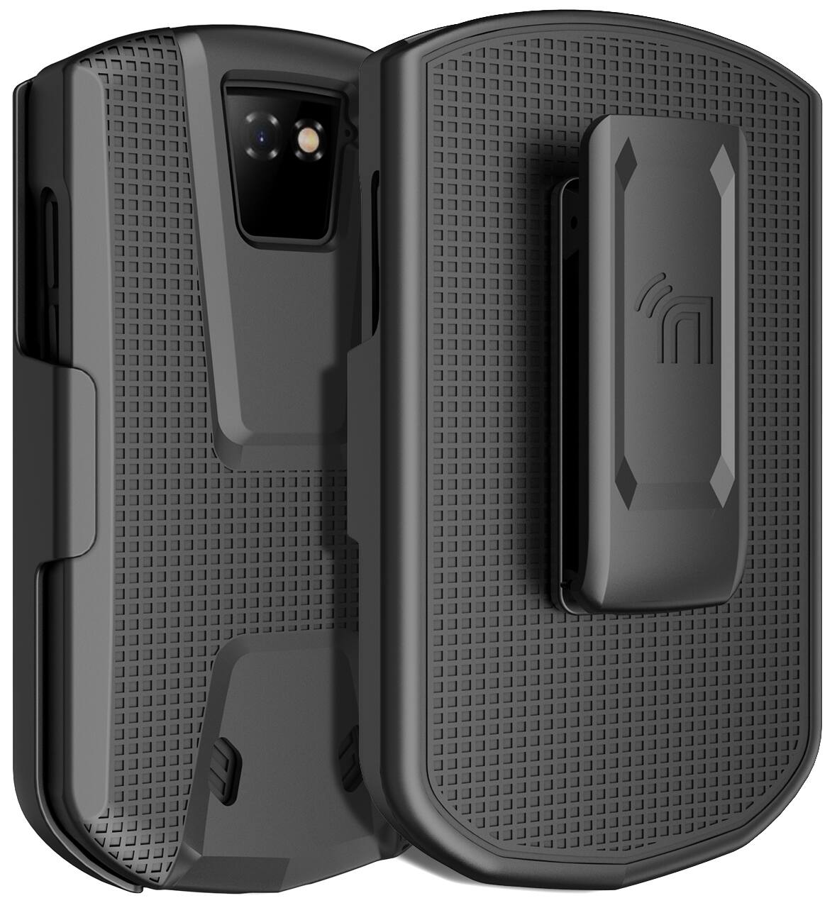 Alt View 2. Nakedcellphone - Case and Belt Clip Holster Combo for Unihertz Titan Pocket - Black.