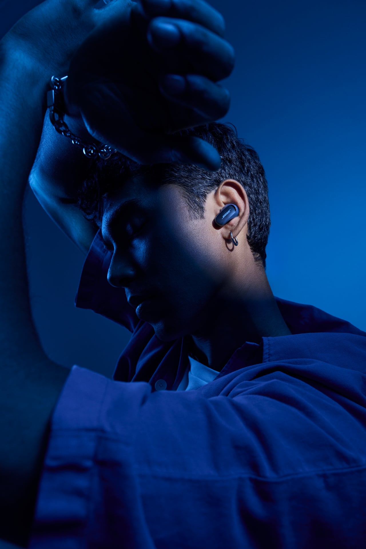 Alt View 16. Bose - QuietComfort Ultra True Wireless Noise Cancelling In-Ear Earbuds - Lunar Blue.