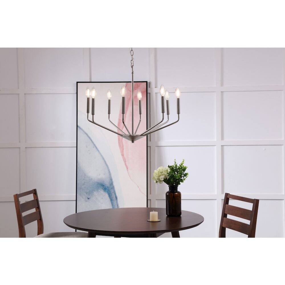 Alt View 9. Living District - Enzo 8 Light Chrome Pendant - Chrome.
