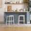 Alt View 1. Costway - 2 PCS 29" Bar Height Bar Stools Backless Bar Stools with Faux Leather Cover - White/Black.