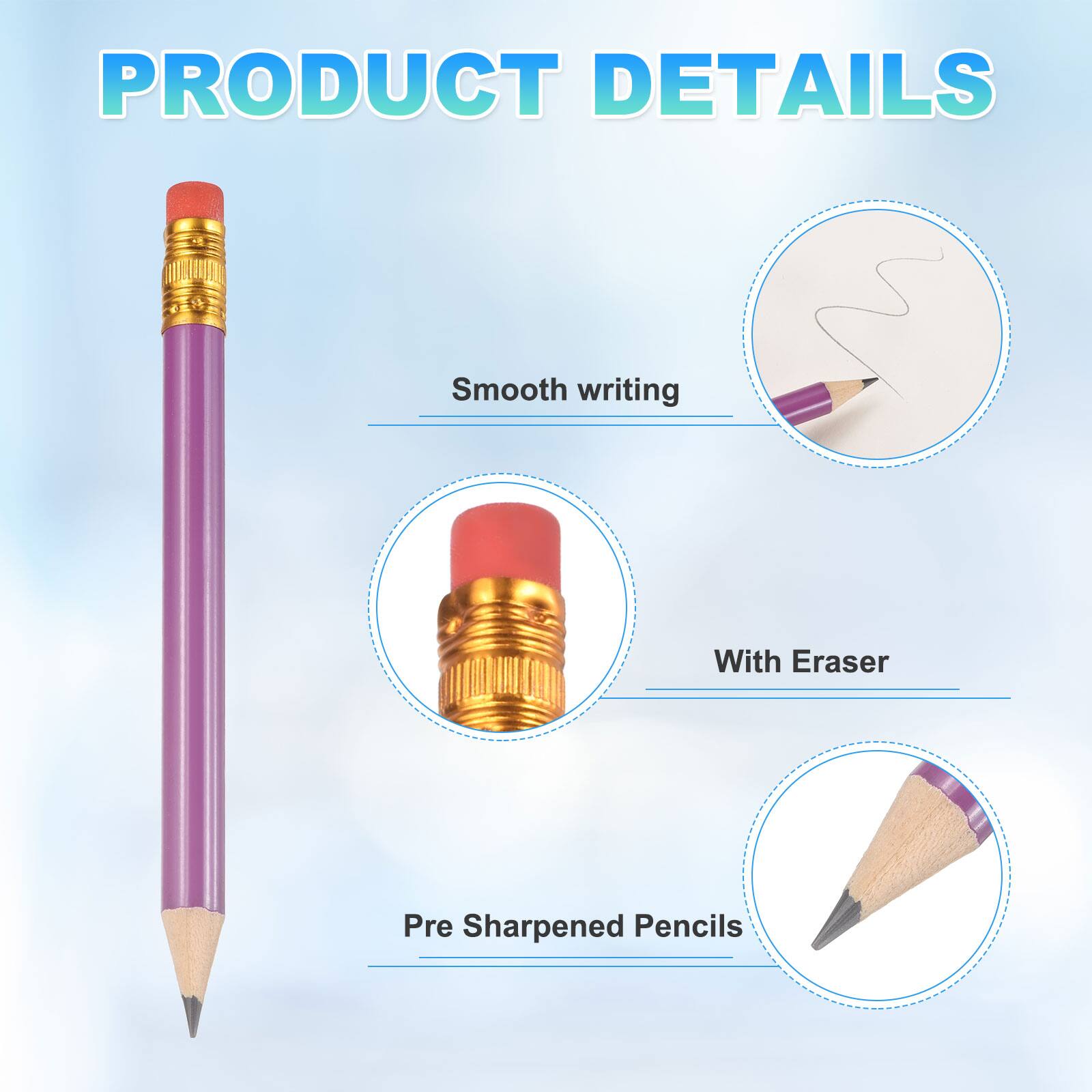 PRODUCT DETAILS

- Smooth writing
- With Eraser
- Pre Sharpened Pencils
