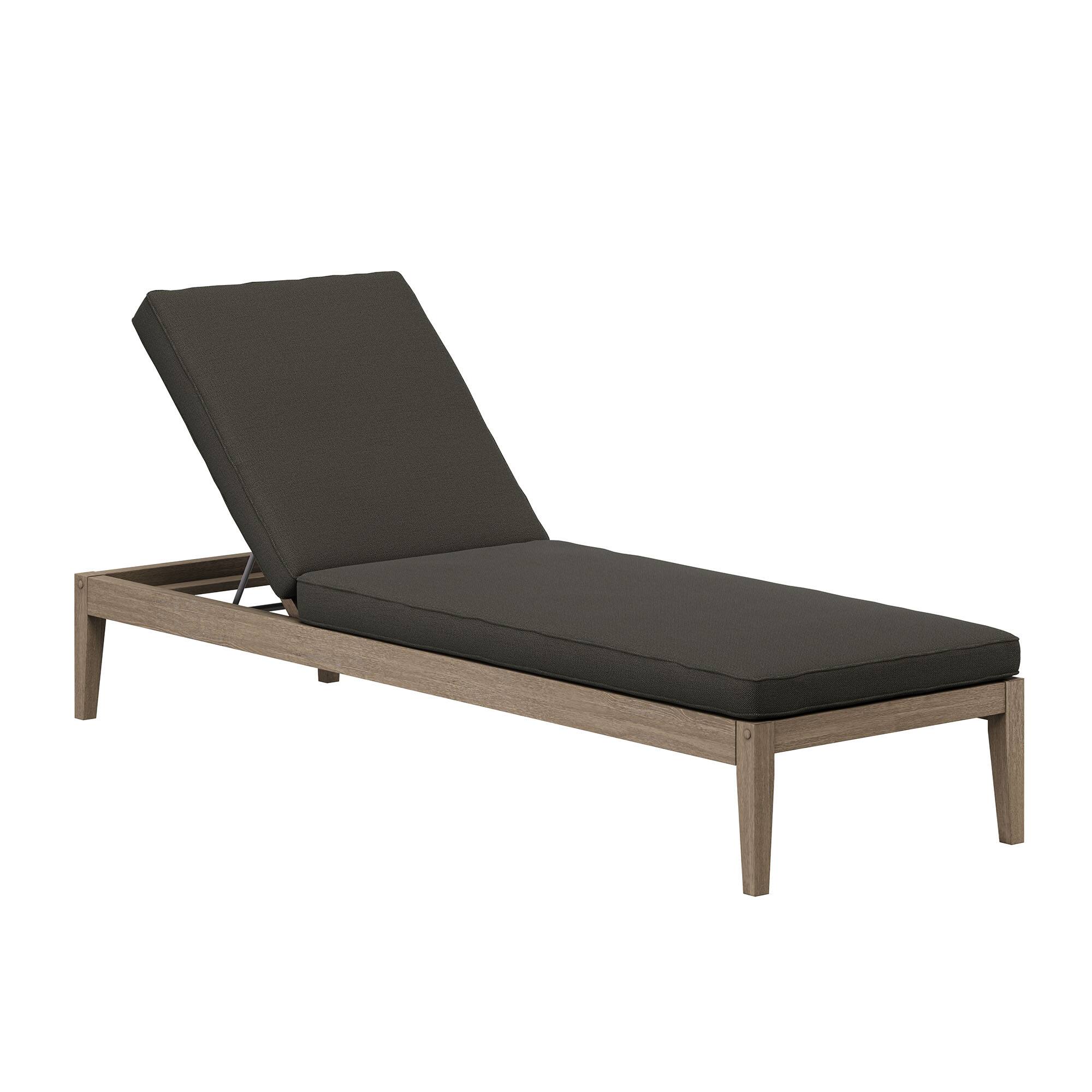 Angle. Modway - Northlake Outdoor Teak Chaise Lounge by Modway - Flint Gray.