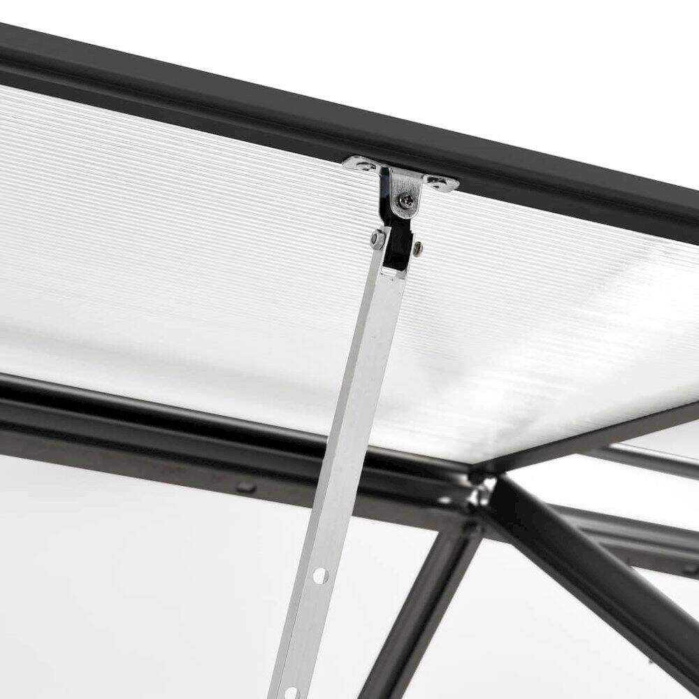 Alt View 1. vidaXL - vidaXL Greenhouse Anthracite, Transparent Aluminum, Polycarbonate - Anthracite.