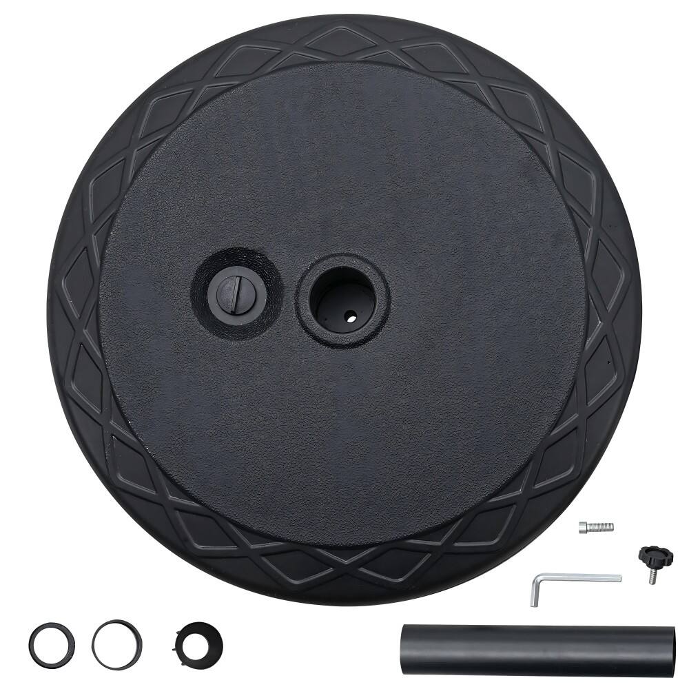 Angle. Ainfox - Ainfox Patio Umbrella Base Round With Diamond Pattern Decor - black.
