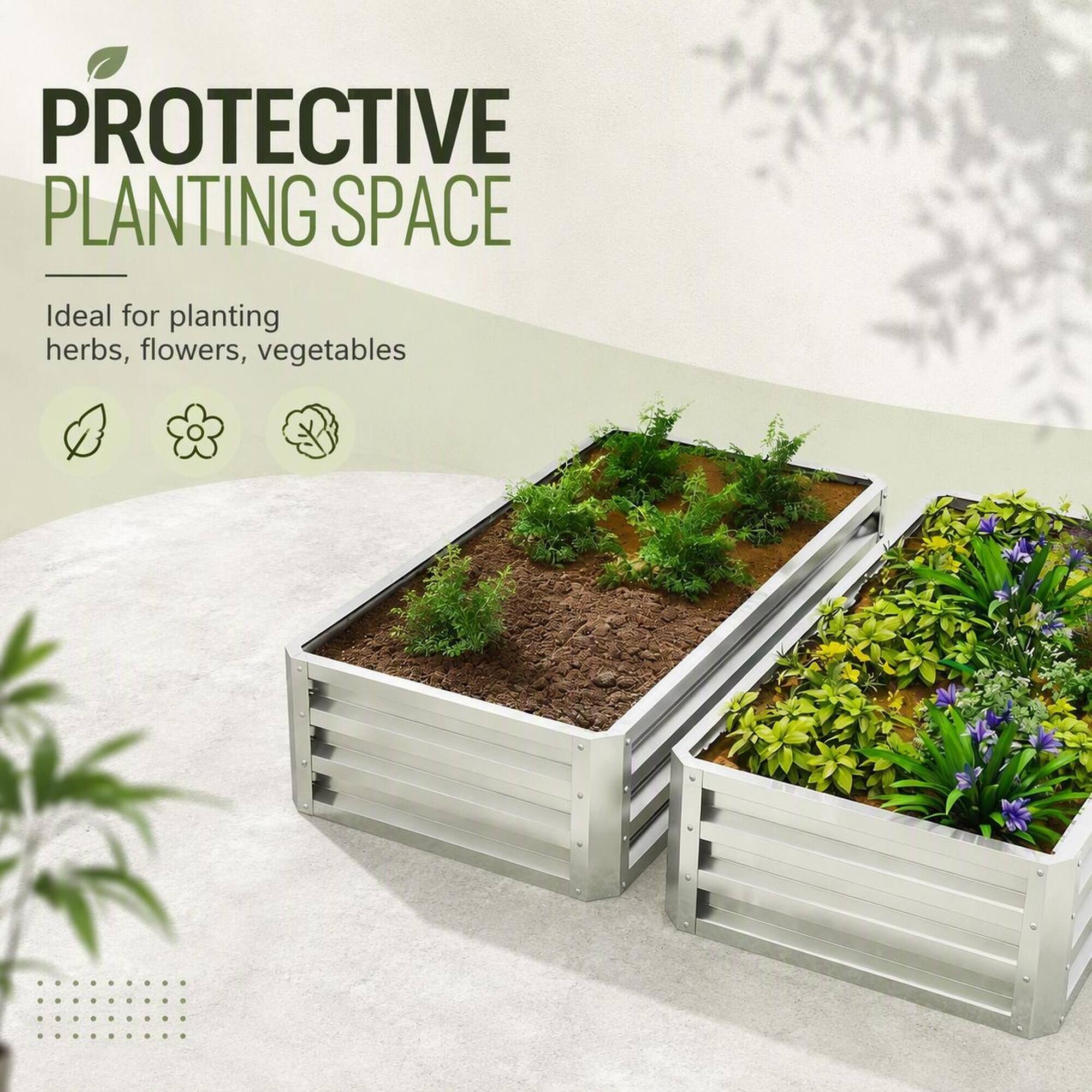 PROTECTIVE PLANTING SPACE  
Ideal for planting herbs, flowers, vegetables