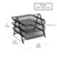 Alt View 12. Mind Reader - 3-Tier Paper Tray, Desktop Organizer, File Storage, Workspace, Office, Metal Mesh, 11.5"L x 13.75"W x 10"H - Black.