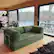 Front. KERDOM - 62'' Wide Corduroy Sleeper Sofa Bed, Convertible Loveseat Sofa With Pull-out Bed, Foldable Spliced Block Lounge Couch - Olive Green.