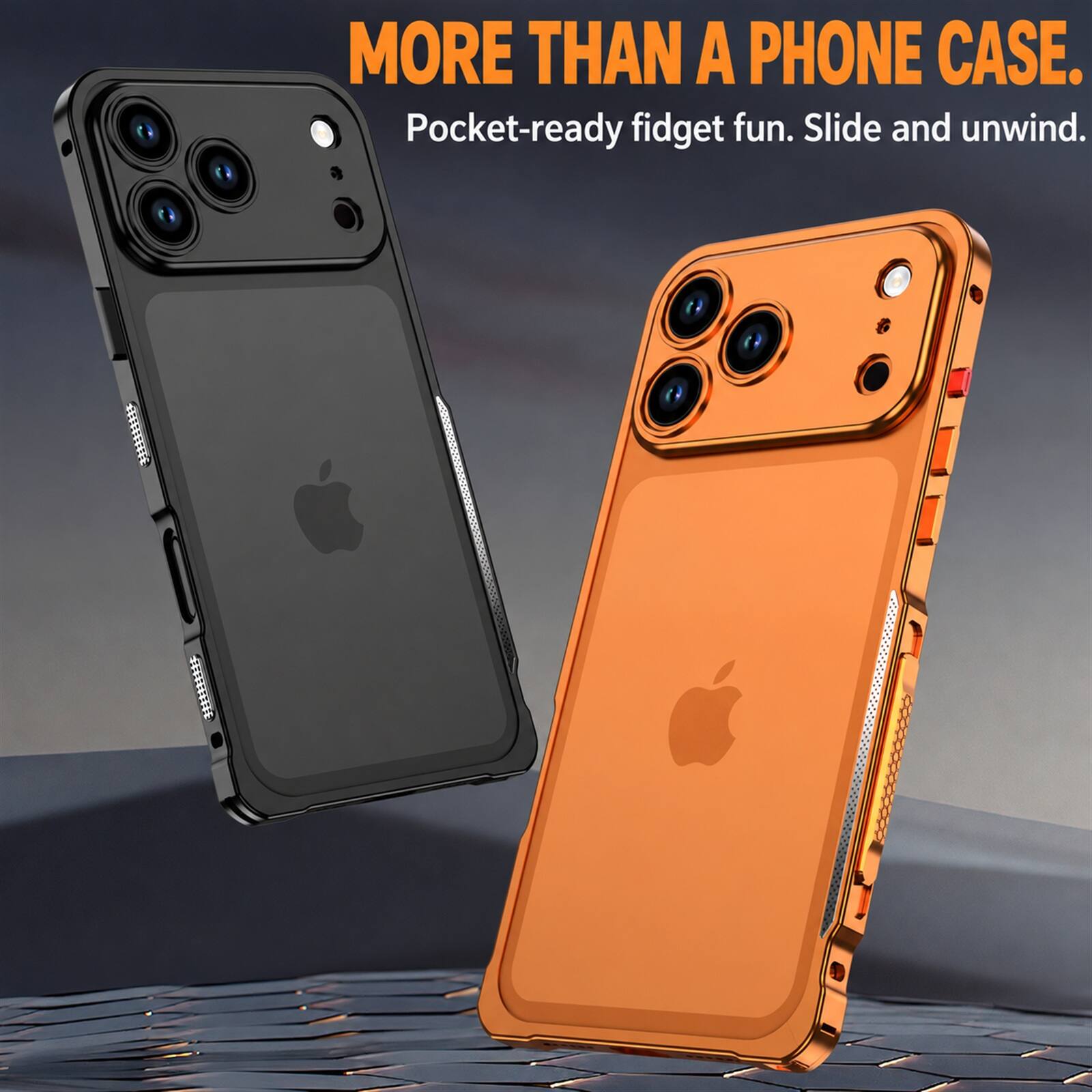 MORE THAN A PHONE CASE.  
Pocket-ready fidget fun. Slide and unwind.