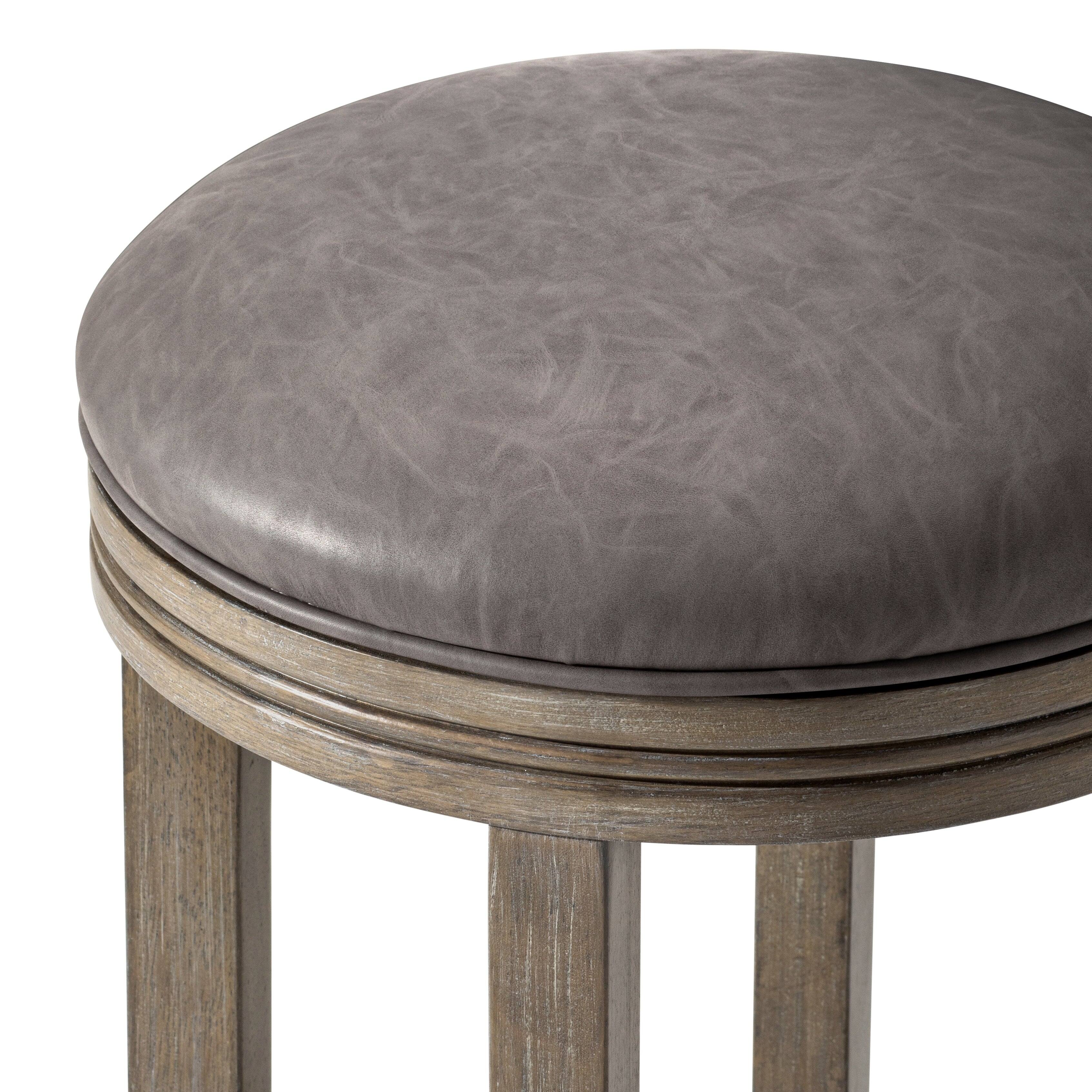 Alt View 7. Maven Lane - 31" Eva Bar Stool in Reclaimed Oak Finish with Vegan Leather - Reclaimed Oak.