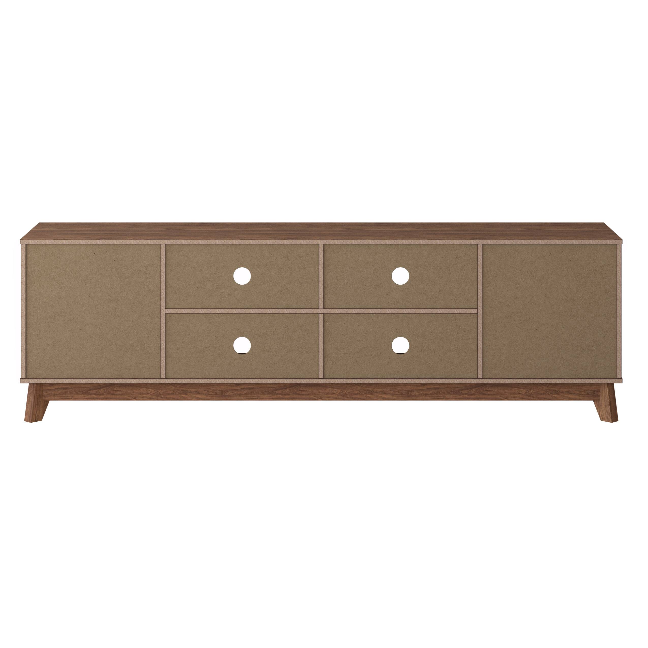Alt View 12. CorLiving - Hollywood Collection TV Stand with Open and Closed Shelves for Most TVs up to 85" - Brown.
