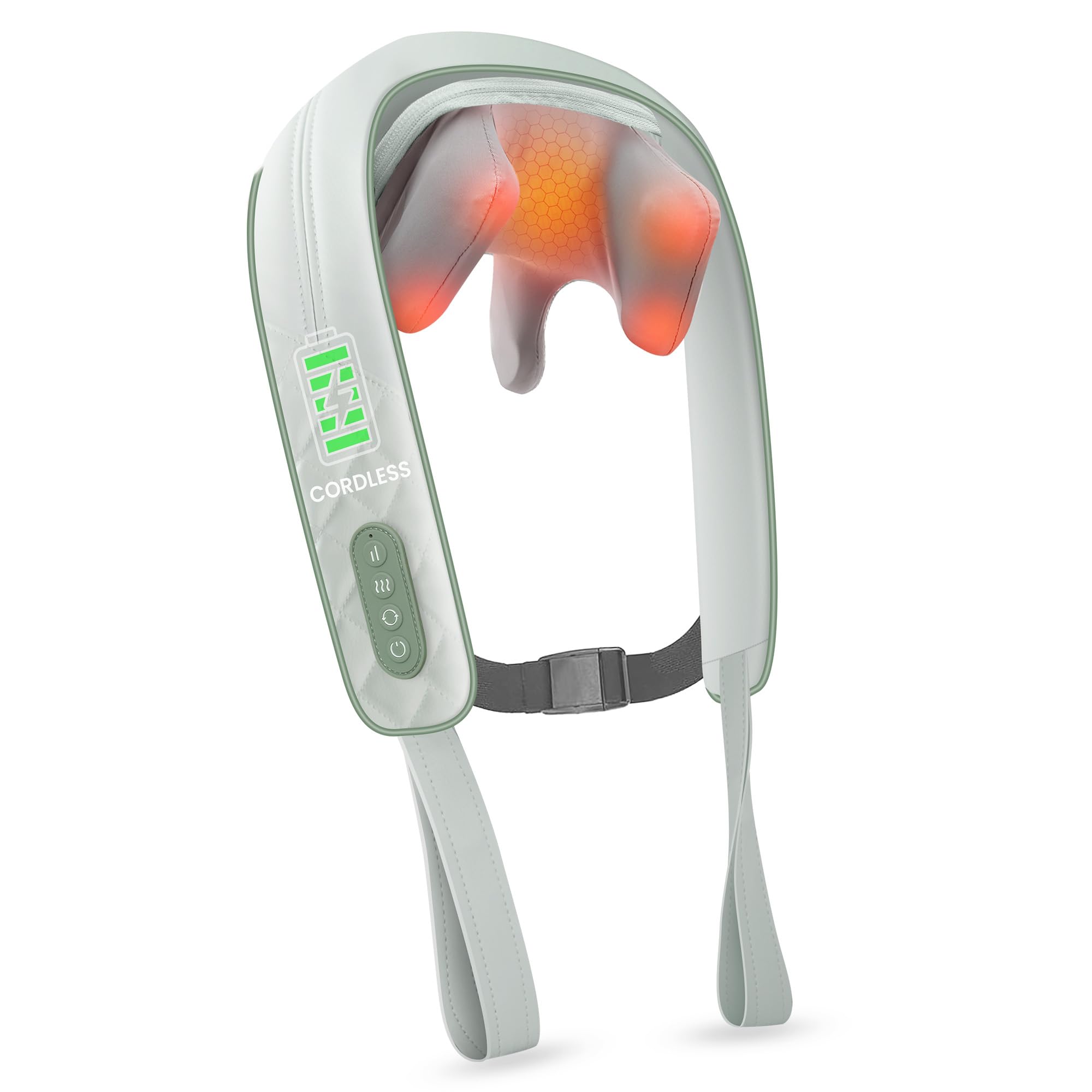 Front. Live At Space - Cordless 4D Kneading Neck Massager with Heat, Deep Tissue 3 Zones, 3 Speeds, USB-C, 100min - 642146670565.