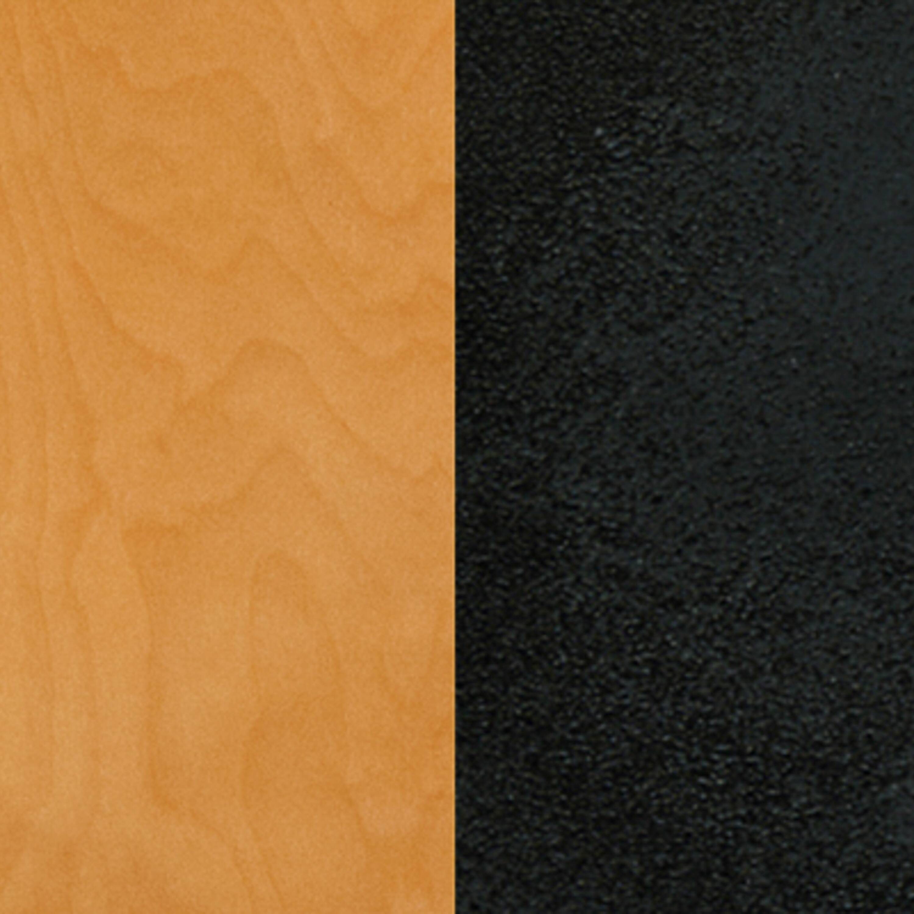 Alt View 6. Emma + Oliver - Grid Back Metal Restaurant Dining Chair - Natural Wood Seat/Black Metal Frame.