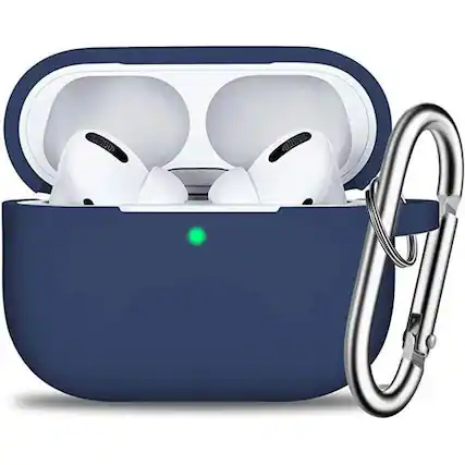 Front. Entronix - Entronix Liquid Silicone Case for AirPods Pro 1st and 2nd Generation - Durable and Stylish Protection - Navy.