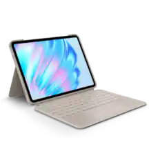 Front. Logitech - Combo Touch iPad Air 11-inch - Latest Model (M2, M3 & M4), iPad Air (5th gen) Keyboard Case with Detachable Keyboard - Sand.
