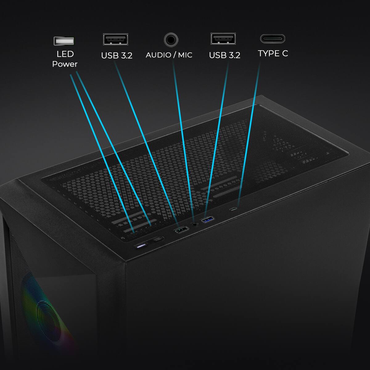 LED Power  
USB 3.2  
AUDIO / MIC  
USB 3.2  
TYPE C