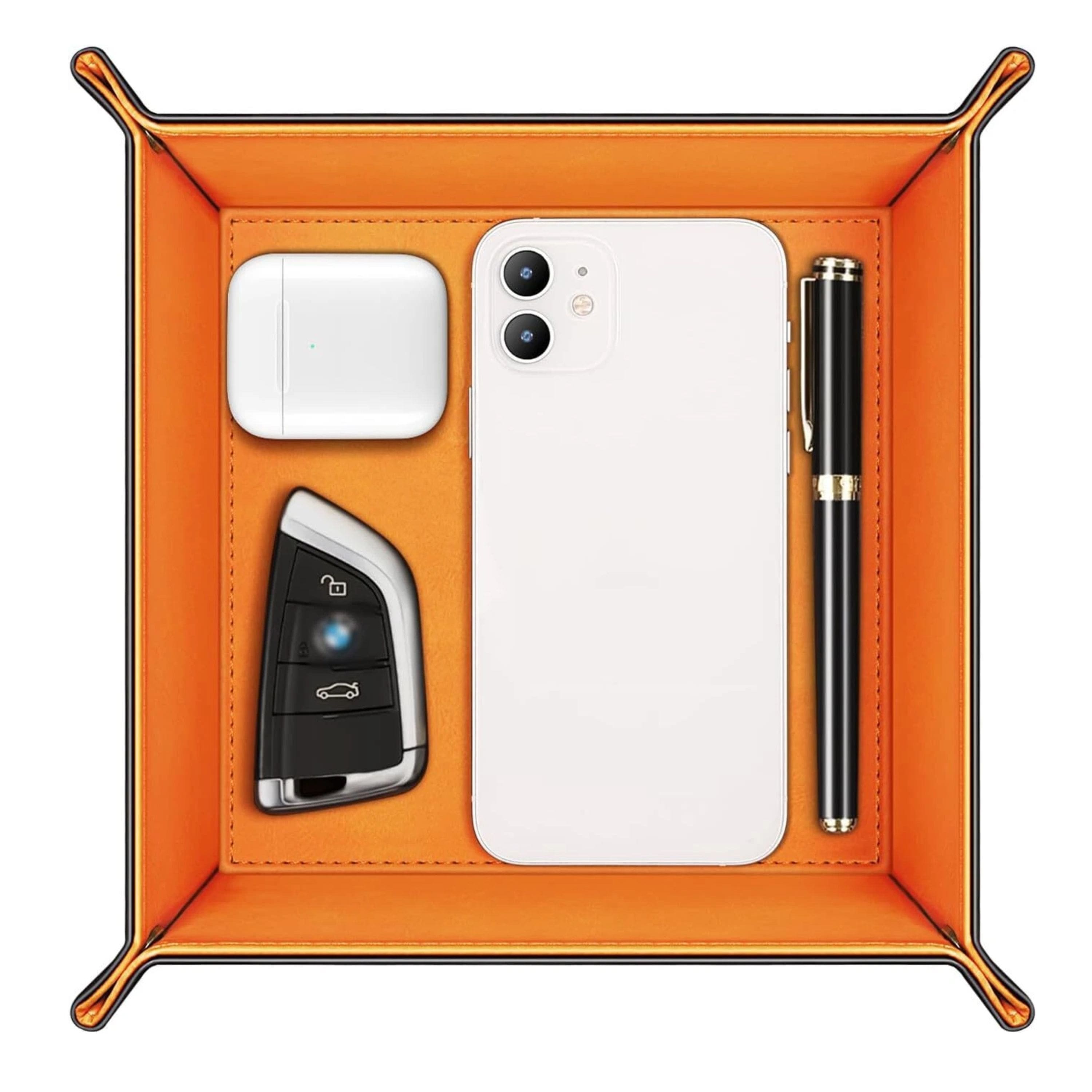 Kitcheniva - Vanity Tray Bedside Caddy Holder Desktop Storage Organizer - Orange