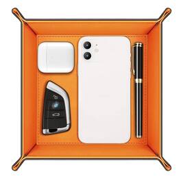 Kitcheniva - Vanity Tray Bedside Caddy Holder Desktop Storage Organizer - Orange