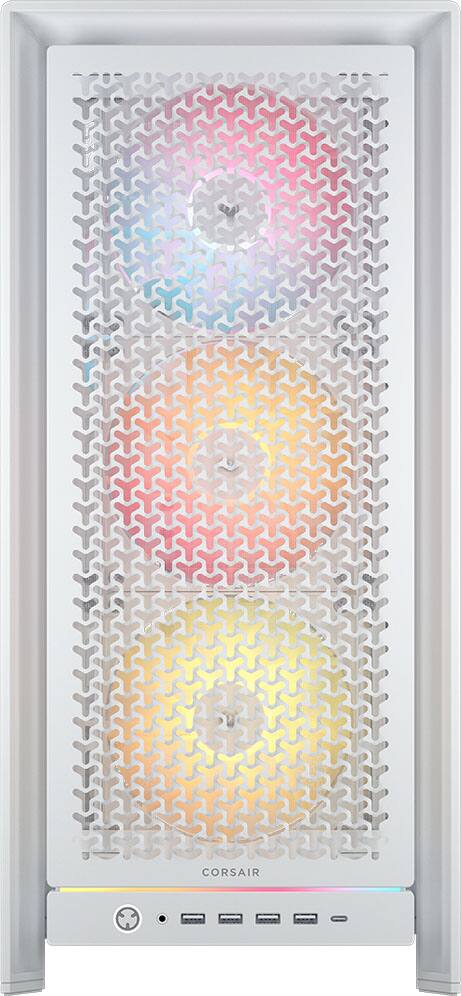 Angle. CORSAIR - 5000D RS ARGB Mid-Tower Modular PC Case - White.