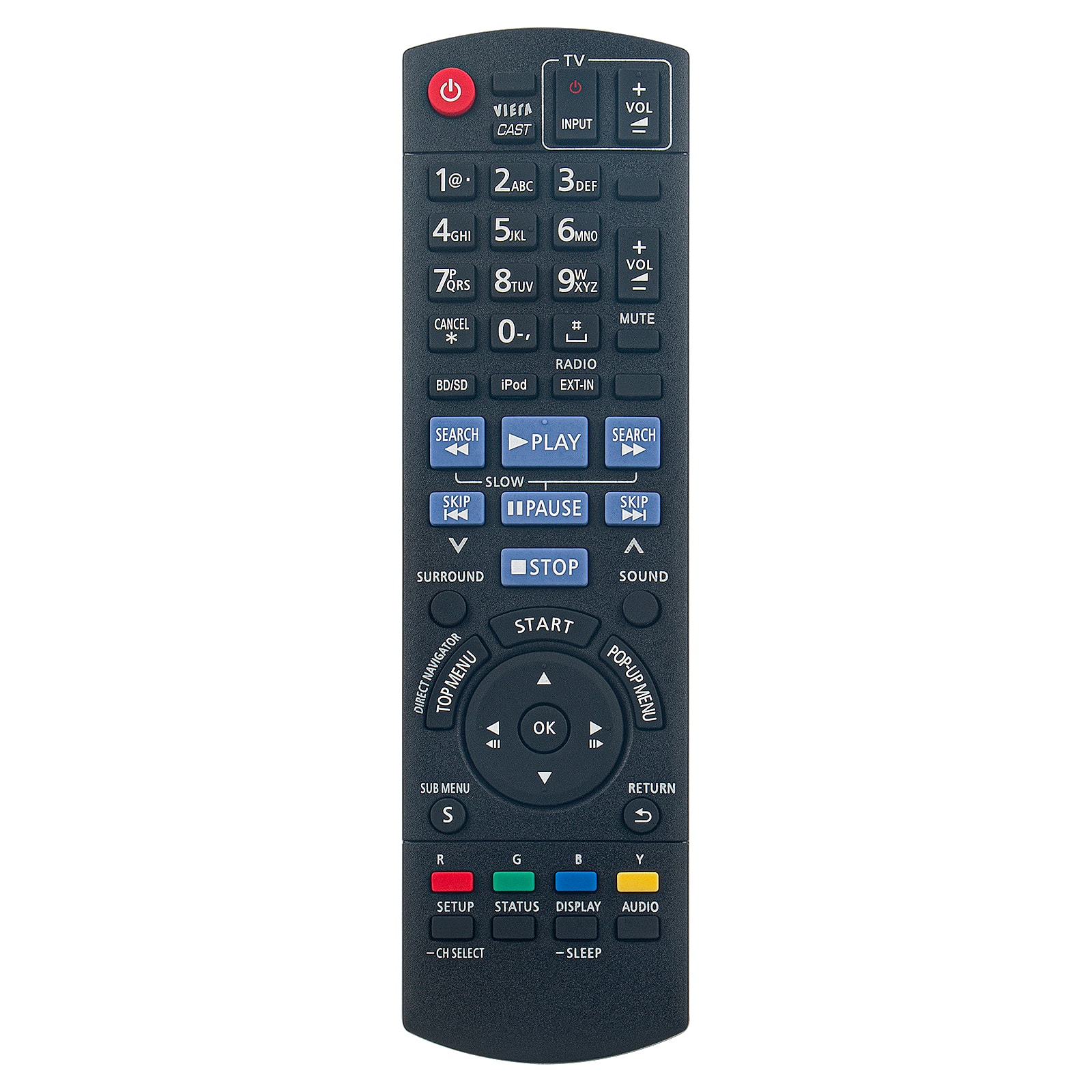 ZdalaMit - Replacement Remote N2QAKB000072 fit for Panasonic Blu-ray Home Theater System SA-BTX70 SC-BT303 SC-BT203 SA-BT300 - Black