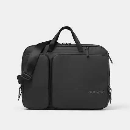 Front. Nomatic - Slim Messenger Laptop Bag with RFID Pocket, Tech Organizer, Water-Resistant Zippers & Expansion Design - Black.