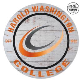 Jardine - Harold Washington College Phoenix 20'' x 20'' Indoor/Outdoor Weathered Circle Sign - White