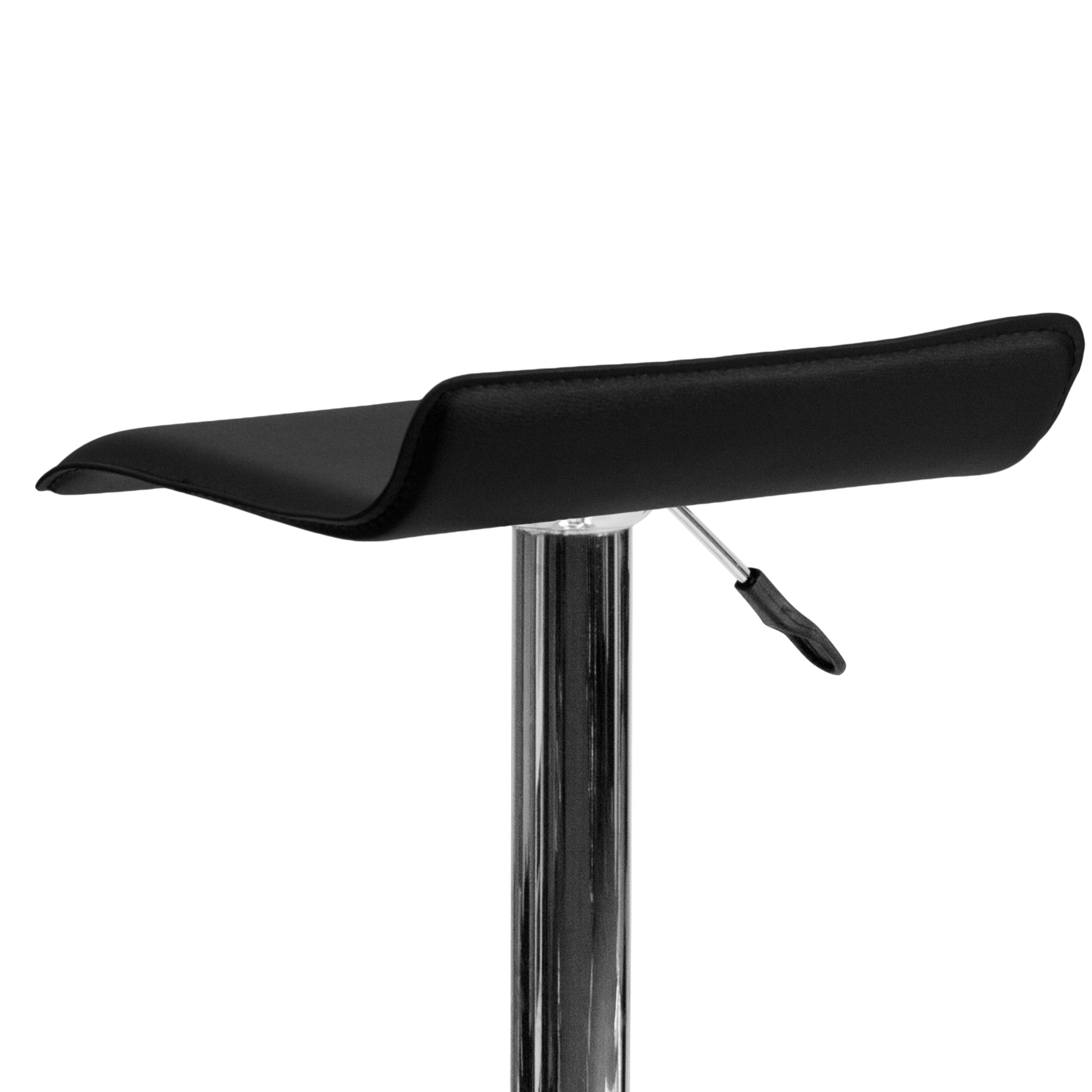 Alt View 10. Emma + Oliver - 2 Pack Contemporary Vinyl Adjustable Height Barstool with Solid Wave Seat and Chrome Base - Black.