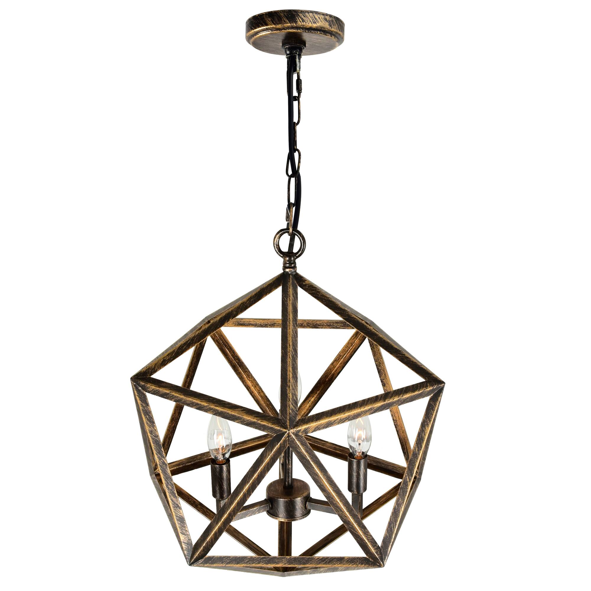 Back. CWI Lighting - Amazon 3 Light Up Pendant With Antique forged copper Finish - Antique Forged Copper.