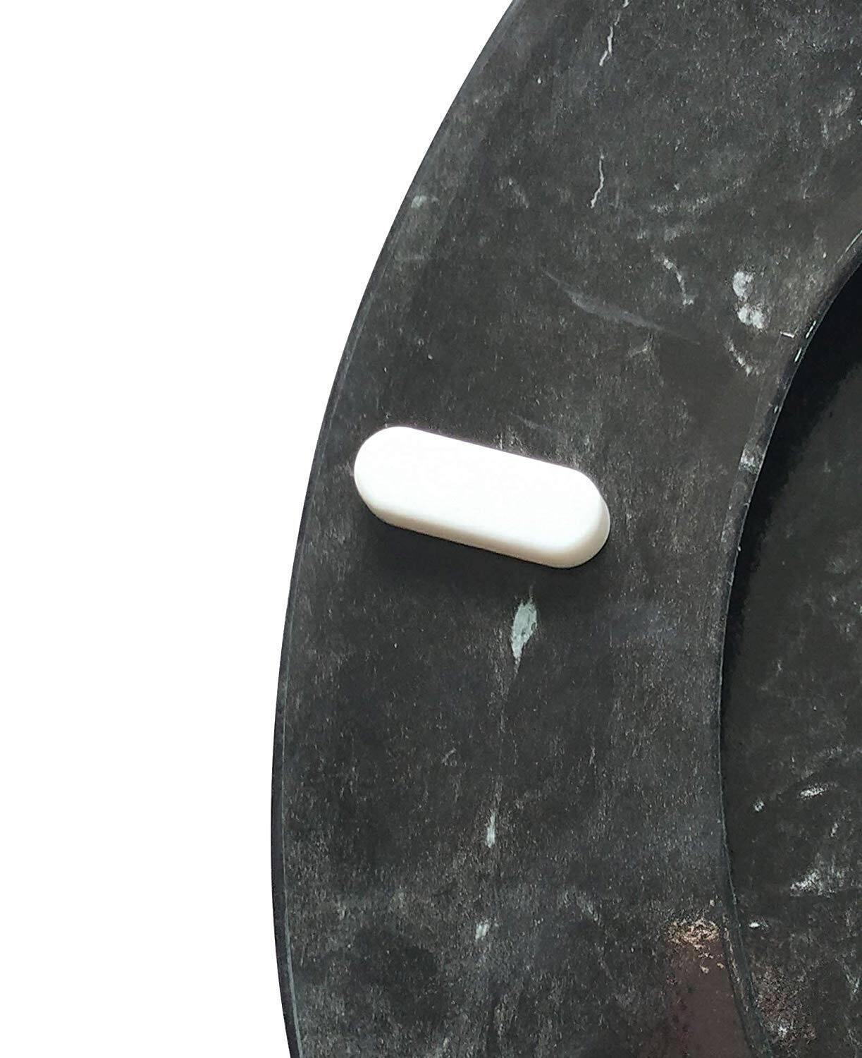 Left. J&V TEXTILES - Marble Round Toilet Seat - Black.