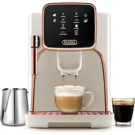 Zulay Kitchen - Magia Clasica - Fully Automatic Espresso Machine with Grinder - Cream Copper