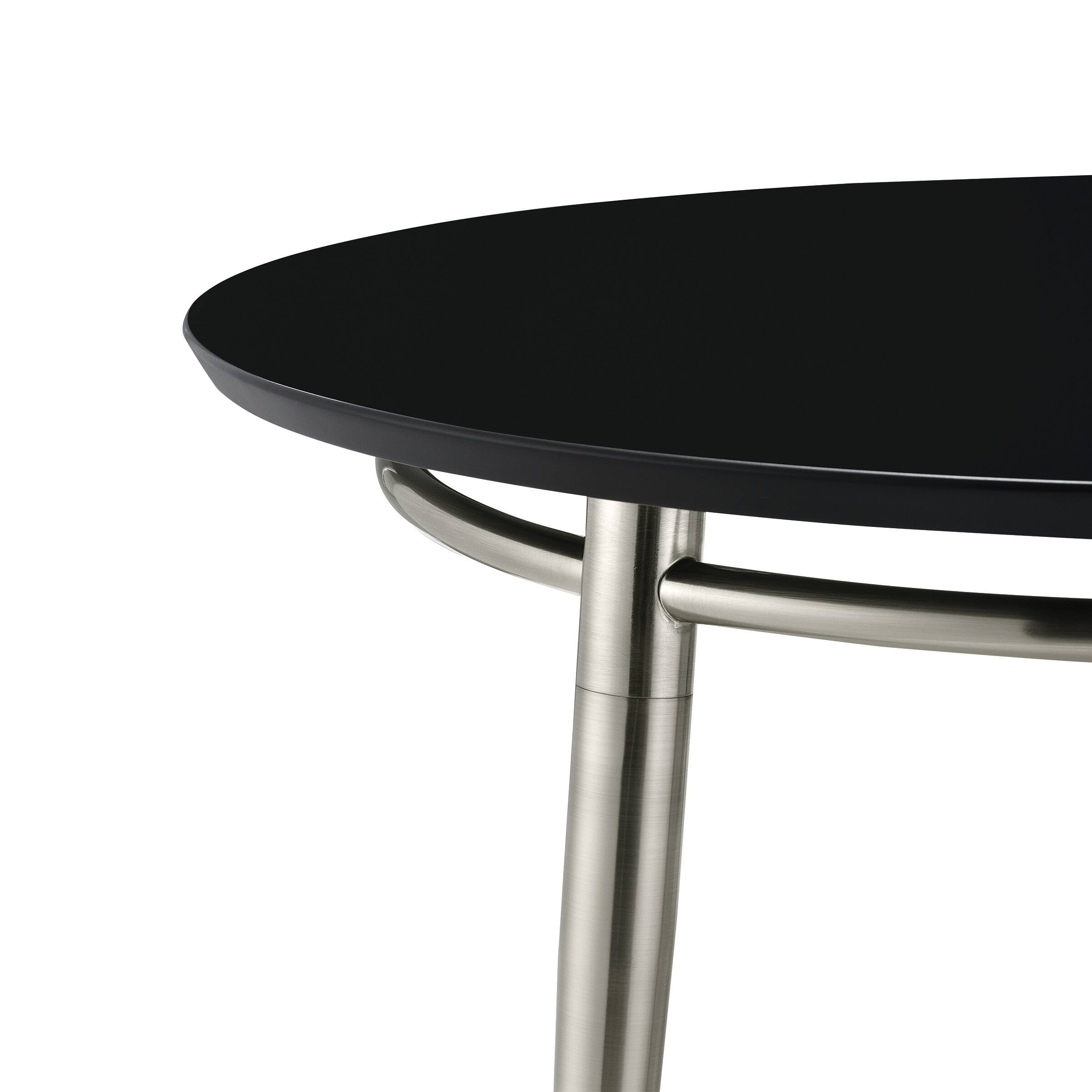 Alt View 3. OSP Home Furnishings - Brooklyn Round Coffee Table - Black / Brushed Nickel.